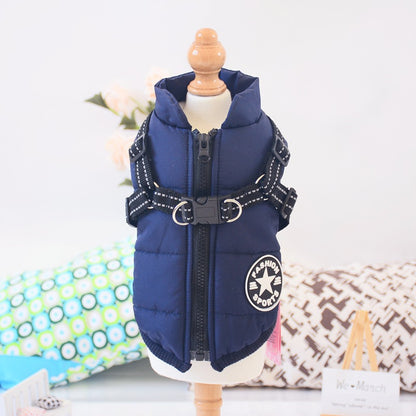 Warme Hundejacke mit integriertem Geschirr