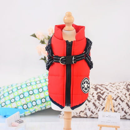 Warme Hundejacke mit integriertem Geschirr